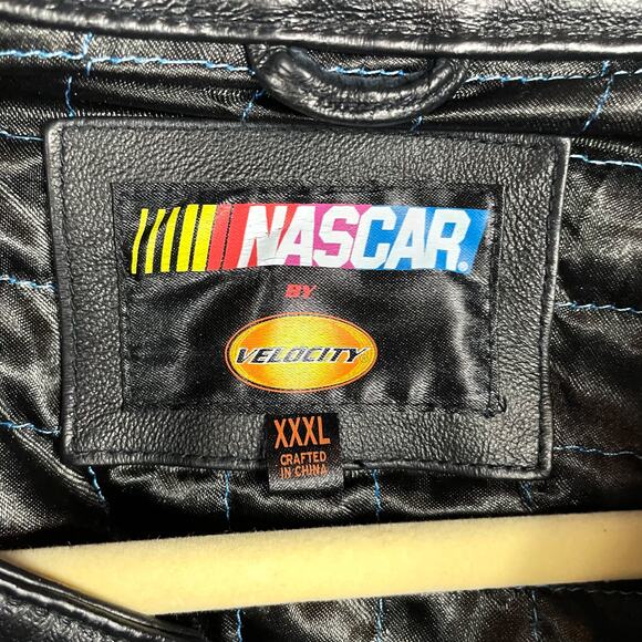 Nascar Leather Jacket Ryan Newman Black Alltel Full Zip Racing Sz 3XL Men - Picture 8 of 11